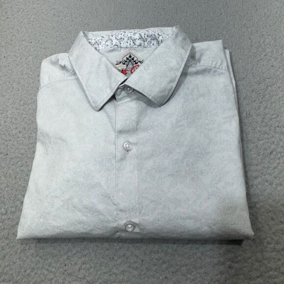 Robert Graham Shirt Men Extra Large Gray Paisley Button Up Casual Sport Preppy - Picture 1 of 16